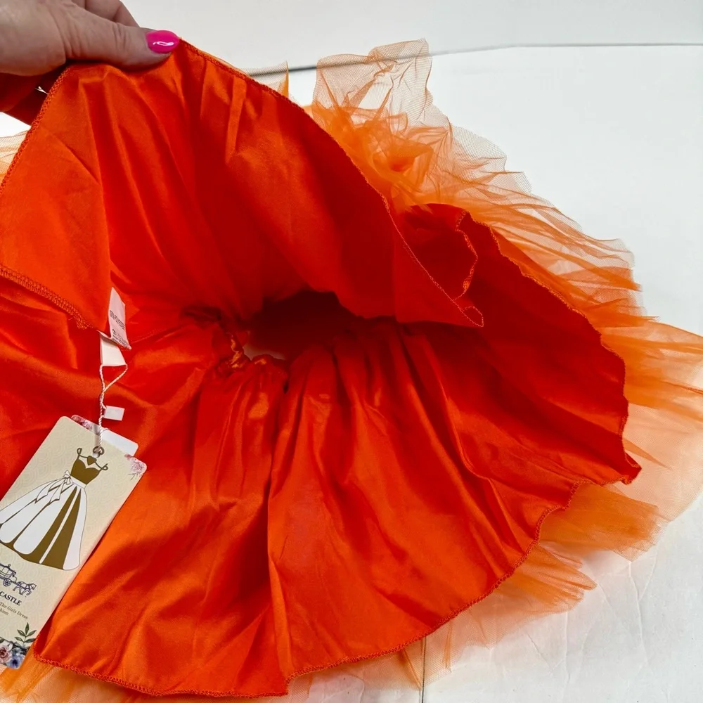 Orange Tulle 1st Birthday Dress
